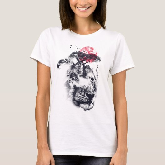 T-shirt Double exposéde du Lion Design (Devant)