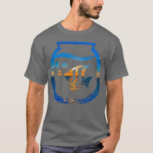 T-shirt Double exposition des poissons dans l'aquarium