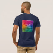 T-shirt Double face bleu marine Custom Ajouter Logo d'imag (Dos entier)