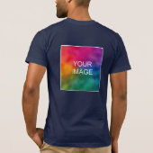 T-shirt Double face bleu marine Custom Ajouter Logo d'imag (Dos)