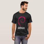 T-shirt (Double face) Debian Linux - Opérat sécurisé robus (Devant entier)