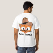 T-shirt Double face HAPPY TRAILS Dessin Mustache Cat (Dos entier)
