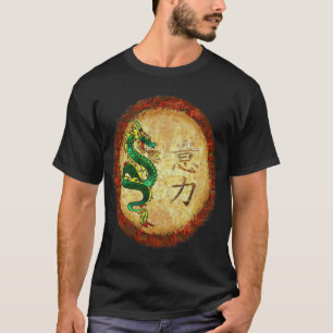 T-shirt Double graphique chinois Dragon POWER
