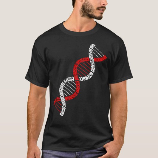 T-shirt Double Hélix ADN Bioinformatique nuage de mots (Devant)