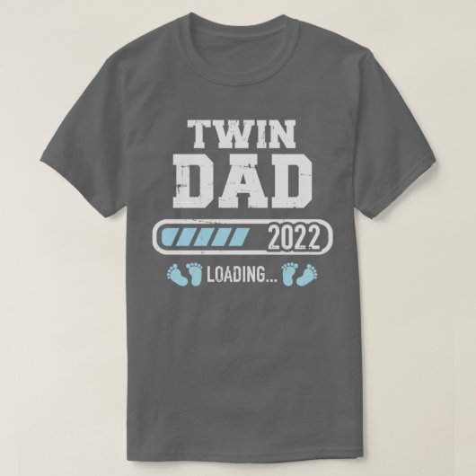 T-shirt Double papa 2022 chargement pour faire-part de gro (Design devant)