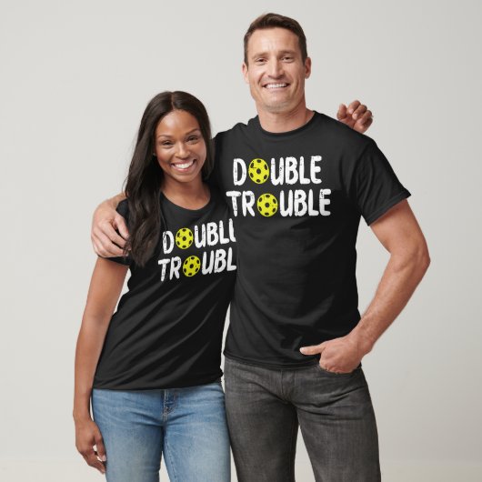 T-shirt Double Pickleball Trouble Pickle Ball Matching Men (Unisexe)