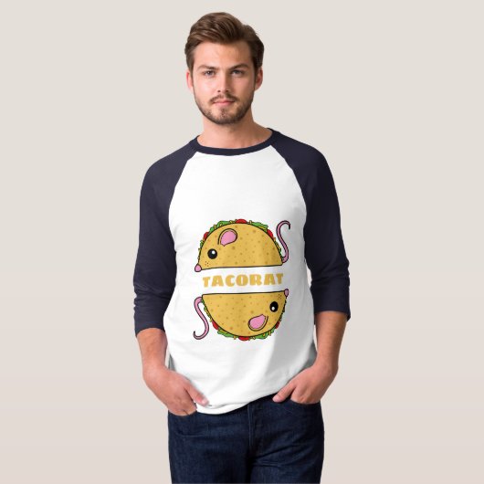T-Shirt Double Taco Rat Raglan (Texte Jaune) (Devant entier)