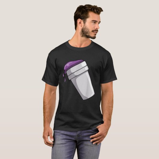 T-shirt Double tasse mauve maigre (Devant entier)