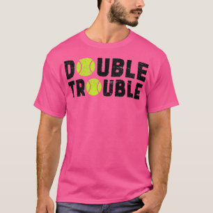 T-shirt Double Trouble Joueurs Doubles Drôle Tennis Shir
