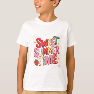 T-shirt Douce Coquette Été Été Fraise Rétro Plage