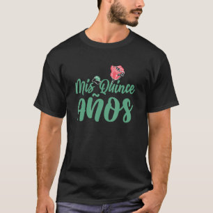 T-shirt Douce fête d'anniversaire mexicaine de 15 ans Quin