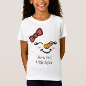 T-Shirt Douce Fille de Neige Petite Soeur Cute Snowman Vis (Devant)