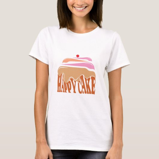 T-shirt Douce Indulgence : Le Joyeux Gâteau (Devant)