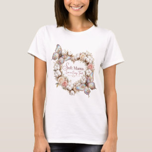 T-shirt Douce Maman Amour à Chaque Toucher Couronne Floral