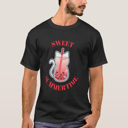 T-shirt Douce Pastèque de Chat de Vacances d'Été (Devant)