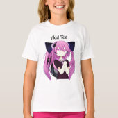 T-shirt Douce pourpre et noire fille Anime avec oreilles d (Devant)