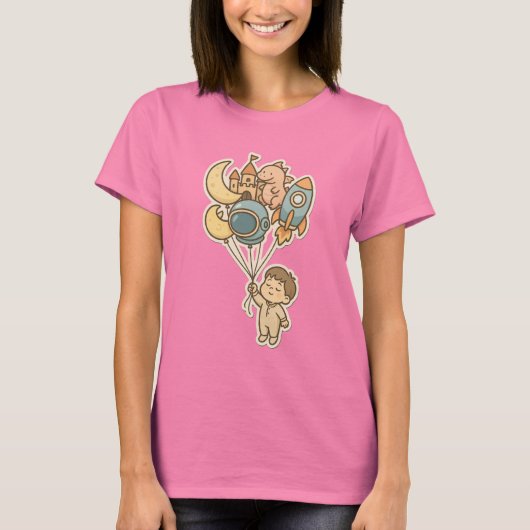 T-shirt Douces rêves Fantasy Balloons – Illustrations mign (Devant)
