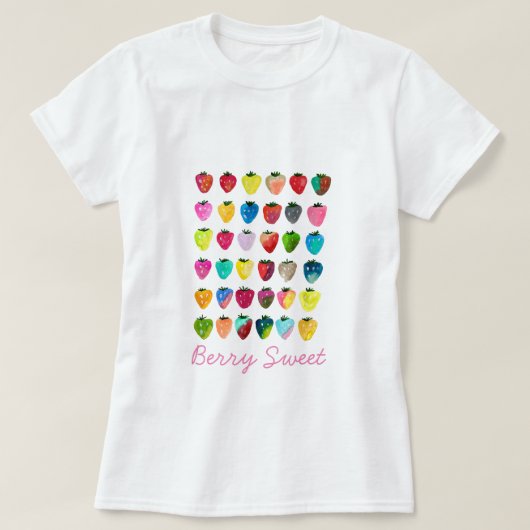 T-shirt Douceur fraise mignonne aquarelle de fruit mignon (Design devant)