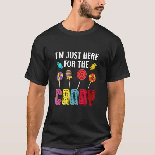T-shirt Douceur Lollipop Je suis juste ici pour le bonbon (Devant)