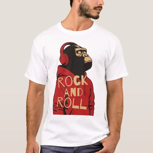 T-shirt Doudoune Gorilla Rock And Roll (Devant)