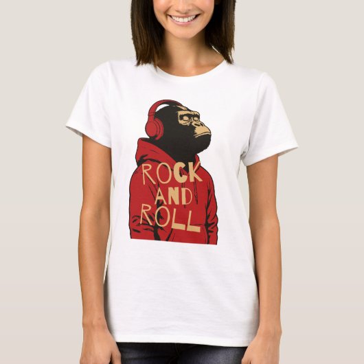 T-shirt Doudoune Gorilla Rock And Roll (Devant)