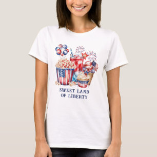 T-shirt Doudures patriotiques et feux d'artifice 4 juillet