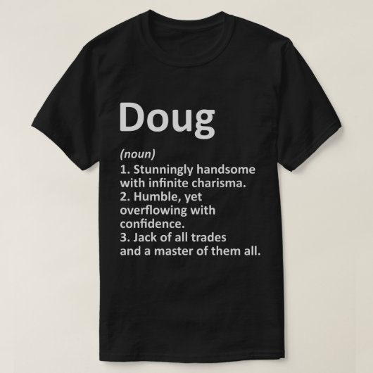 T-shirt DOUG Définition Nom personnalisé Amusant Anniversa (Design devant)