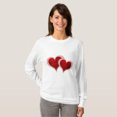 T-shirt Douille de dames de coeurs de Saint-Valentin (Devant entier)