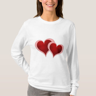 T-shirt Douille de dames de coeurs de Saint-Valentin