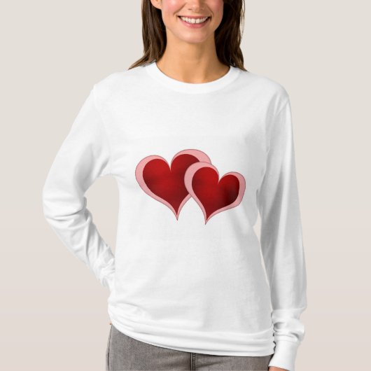 T-shirt Douille de dames de coeurs de Saint-Valentin (Devant)