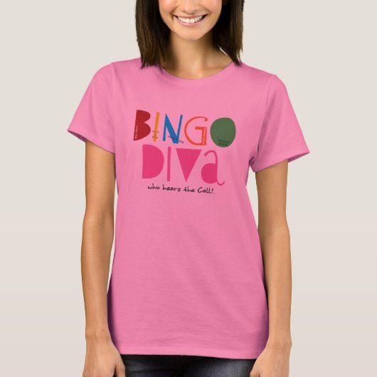 T-shirt Douille de dames de diva de bingo-test longue (Devant)