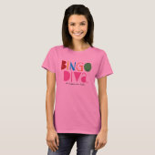 T-shirt Douille de dames de diva de bingo-test longue (Devant entier)