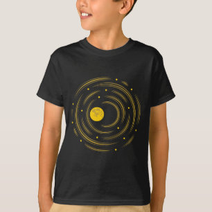 T-shirt Douille d'étoiles d'abrégé sur geek longue et