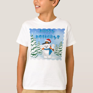 T-shirt Douille T de l'enfant de pingouin d'ours blanc de