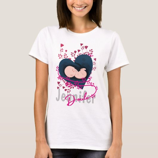 T-shirt Doula florale personnalisée (Devant)