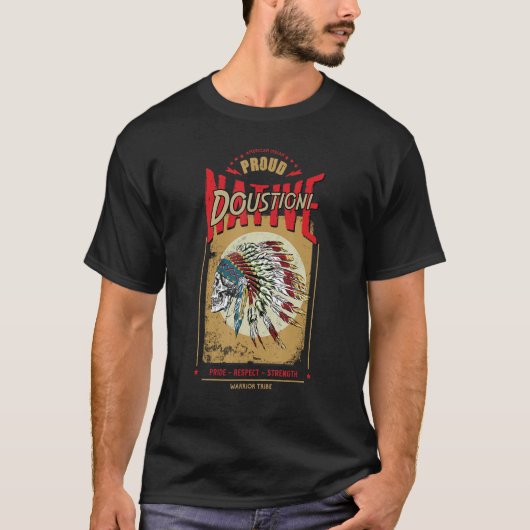 T-shirt Doustioni Native American Indian Warribe Tribe Pro (Devant)