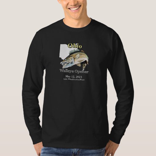 T-Shirt d'ouverture de walleye dans l'Ohio (Devant)