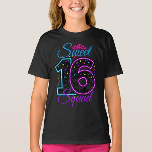 T-shirt doux 16 seize Squad cumple 16 designs personnalisé (Devant)