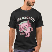 T-shirt Doux Axolotl Chilling Avec Téléphone Relaxolotl Fu (Devant)