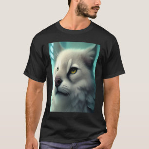 T-shirt Doux Blanc comme Chat Léopard de Neige Lionceau