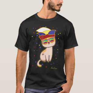 T-shirt Doux Chat de Carnaval Pour Balanter un Carnaval et