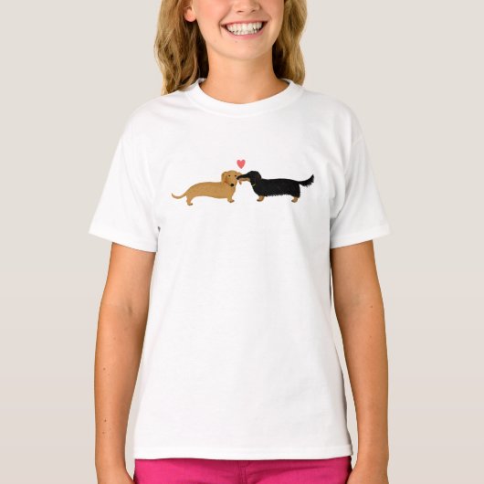 T-shirt Doux Dachshunds Smooch | Wiener Dogs Love (Devant)