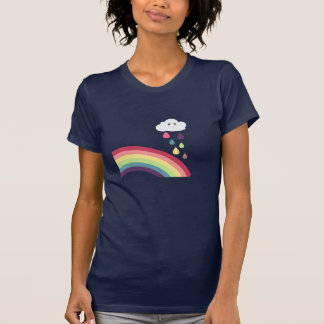 T-shirt doux d'arc-en-ciel et de nuage