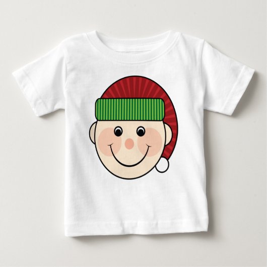 T-shirt doux de bébé d'Elf de Noël (Devant)