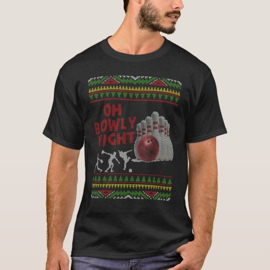 T-shirt Doux de Noël moche fête Oh Bowly Night Bowli (Devant)