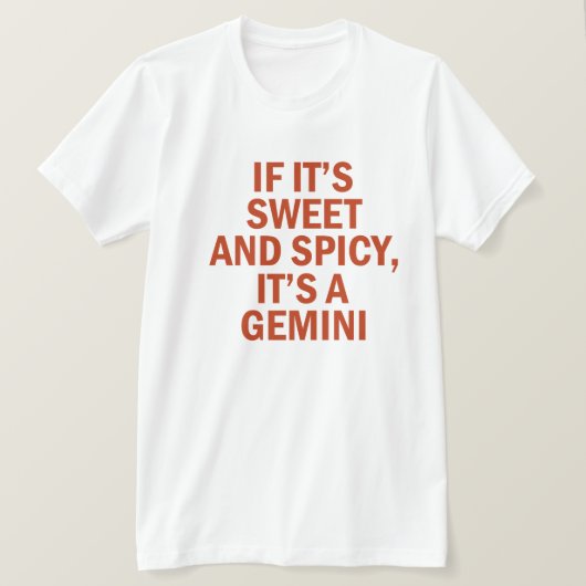 T-shirt Doux et Épicé Design Drôle de Gémeaux (Design devant)