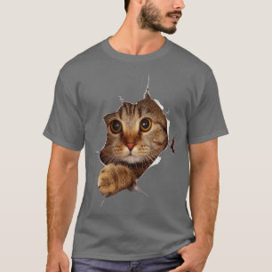 T-shirt Doux Kitten Torn Tissu - Drôle Amoureux des chats