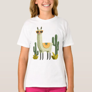 T-shirt Doux Lama En Lunettes De Soleil – Animaux Mignons
