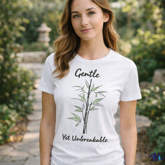 T-shirt Doux mais non cassable - Bamboo Strength Line Art