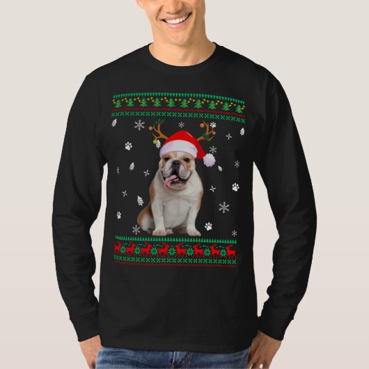 T-shirt Doux moche Noël anglais Chien Chien Père Noël R (Devant)